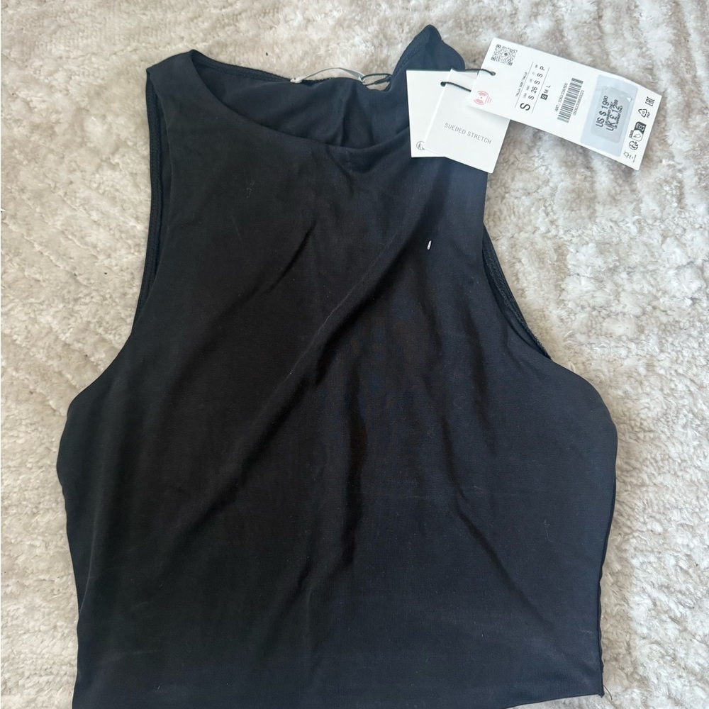 Zara Crop Black Sleeveless Top